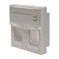 10-0302-1 Панель лицевая 2 порта 45х45 Keystone шторки откидное маркиров. окно (DIY) SUPRLAN 
