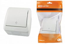 SQ1818-0011 Выключатель на 2 направления 1-кл. открытой установки IP44 10А белый "Селигер" TDM