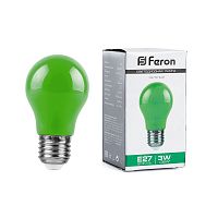 Лампа светодиодная Feron LB-375 E27 3W 230V зеленый 25922 в г. Санкт-Петербург 