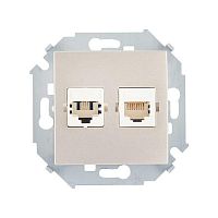 Розетка компьютерная 2-м Simon 15 RJ45 кат.5E Systimax механизм шампань Simon 1591593-034 в г. Санкт-Петербург 