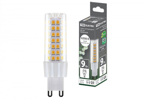 SQ0340-0230 Лампа светодиодная G9-9 Вт-230 В-6500 К, SMD, 21.5х70.5 мм TDM
