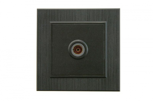 86054007 Розетка TV проходная Karea LINE STAR чер. Makel 
