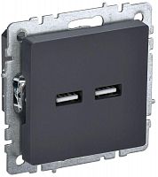 BR-U21-D31-K53 Розетка BRITE USB A+A 3.1А РЮ10-1-БрГ механизм графит IEK 