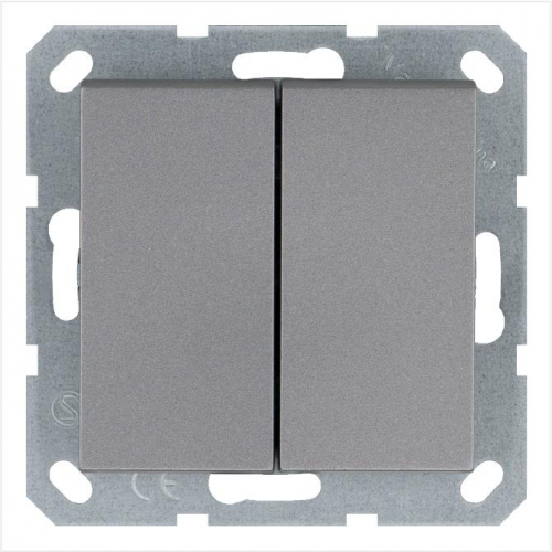 G3014S Переключатель перекрестный 2-кл. 10А IP20 механизм алюм. Jasmart 