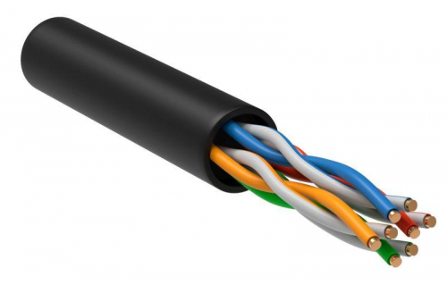 LC3-C5E04-139-100 Кабель витая пара U/UTP кат.5E 4х2х24AWG solid LDPE черн. (м) ITK 