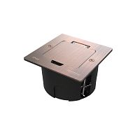 MDK20102CA Лючок MultiDesk MDK20 на 2мод. IP44 с монтажной коробкой для стены фальшпола стола медь SE 