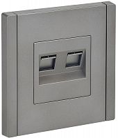 FP-K20-2-K46 Розетка компьютерная 2-м RJ45 кат.6 FORTE&PIANO FP534 сталь IEK 