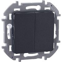 673623 Выключатель 2-кл. Inspiria 10А IP20 250В 10AX механизм антрацит IEK 
