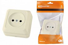 SQ1801-0210 Розетка 2П открытой установки IP20 10А 250В (керамика) сл. кость "Ладога" TDM