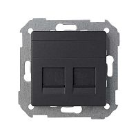 82006-38 Адаптер на 2 RJ45 коннектора Simon82 графит 