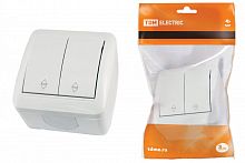 SQ1818-0012 Выключатель на 2 направления 2-кл. открытой установки IP44 10А белый "Селигер" TDM
