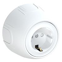 7700876 Розетка Rotondo с заземл. защ. шторки винтов. контакты бел. OneKeyElectro 