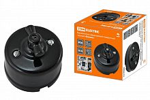 SQ1820-0002 Выключатель фарфоровый поворотный с ручкой (бантик) 10А черный «Болонь» TDM