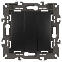Б0034254 Выключатель 3-кл. СП Elegance 14-1107-05 10А IP20 250В 10AX механизм антрацит Эра 