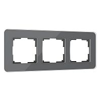 4690389180774 Рамка из стекла на 3 поста Elite графит W0032440