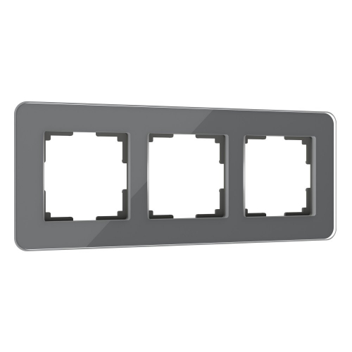 4690389180774 Рамка из стекла на 3 поста Elite графит W0032440