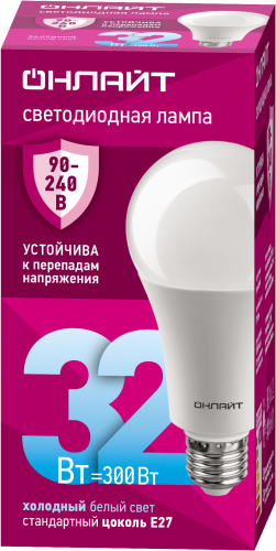 Лампа светодиодная 32вт OLL-A70-32-230-6.5K-E27 ОНЛАЙТ в г. Санкт-Петербург 