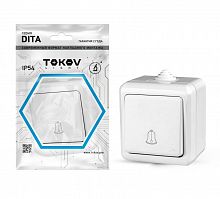 Кнопка звонка ОП Dita IP54 10А 250В бел. TOKOV ELECTRIC TKL-DT-DB-C01-IP54 в г. Санкт-Петербург 