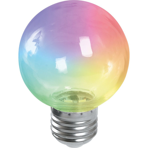 Лампа светодиодная Feron LB-371 Шар прозрачный E27 3W RGB плавная смена цвета 38133 в г. Санкт-Петербург  фото 2