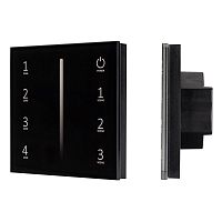028112 Панель SMART-P34-DIM-IN Black (230В 0-10В Sens 2.4G) (IP20 пластик) Arlight 