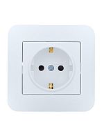 7081-0202-124B Розетка 1-м СП ASTI 16А IP20 с заземл. защ. шторки термопласт в сборе бел. LEZARD 