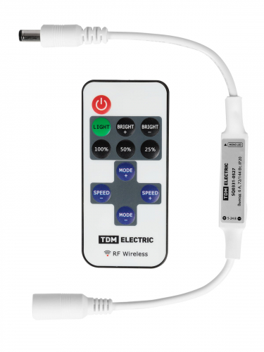 Контроллер для светодиодных лент и модулей MONO-RF-12В-6A-72Вт-IP20, 1 канал, пульт 11 кнопок, TDM в г. Санкт-Петербург  фото 6