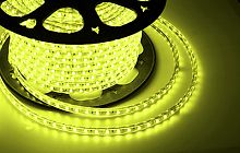 LED лента 220 В, 10х7 мм, IP67, SMD 2835, 60 LED/m, цвет свечения желтый, бухта 100 м в г. Санкт-Петербург 