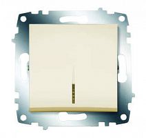 619-010300-201 Выключатель 1-кл. 1мод. СП Cosmo 10А IP20 с подсветкой механизм крем. ABB 