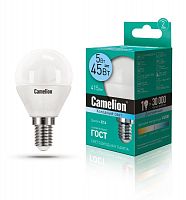 Лампа светодиодная LED5-G45/845/E14 5Вт шар 4500К бел. E14 405лм 220-240В Camelion 12029
