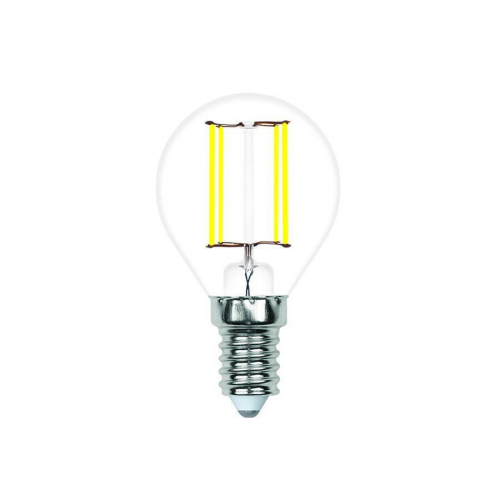 Лампа светодиодная филаментная Volpe E14 4W 3000K прозрачная LED-G45-4W/3000K/E14/CL/SLF UL-00008312 в г. Санкт-Петербург 