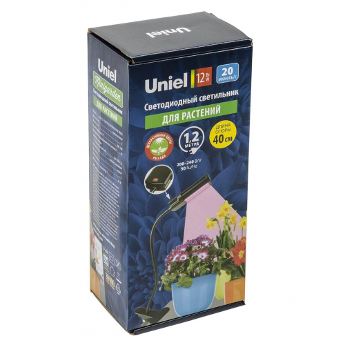 Светодиодный светильник для растений Uniel Minigarden ULT-P31-12W/SPLE/40 IP40 Black Single UL-00009250 в г. Санкт-Петербург  фото 2
