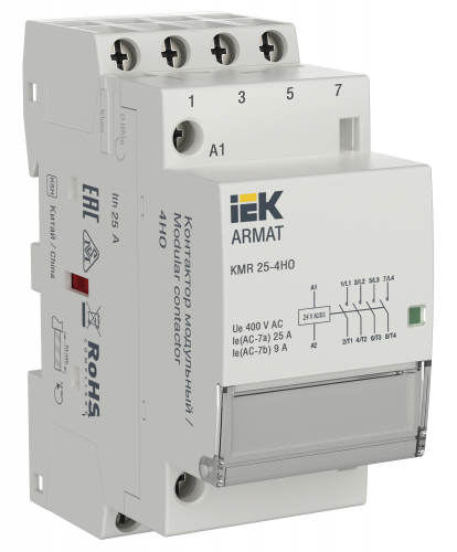 ARMAT Контактор модульный KMR 25А 24В AC/DC 4НО IEK в г. Санкт-Петербург 