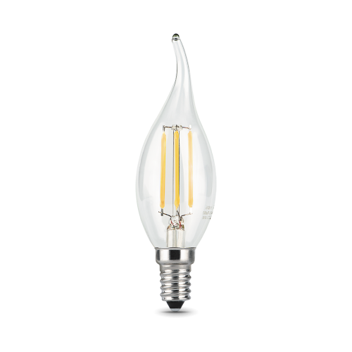 Лампа светодиодная филаментная Black Filament 5Вт свеча на ветру 4100К нейтр. бел. E14 450лм GAUSS 104801205 в г. Санкт-Петербург 