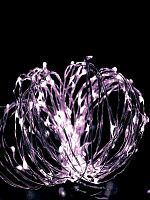 Гирлянда светодиодная "Розовые нити" 10м 100LED в виде капель 220В с трансформатором КОСМОС KOCNL-EL150_pink в г. Санкт-Петербург 