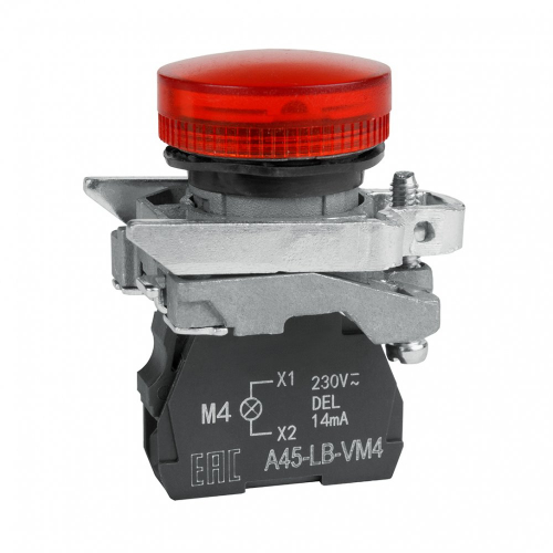 332176 Лампа сигнальная OptiSignal D22 C4-L-M4 красн. металл 230-240VAC XB4BVM4 КЭАЗ 
