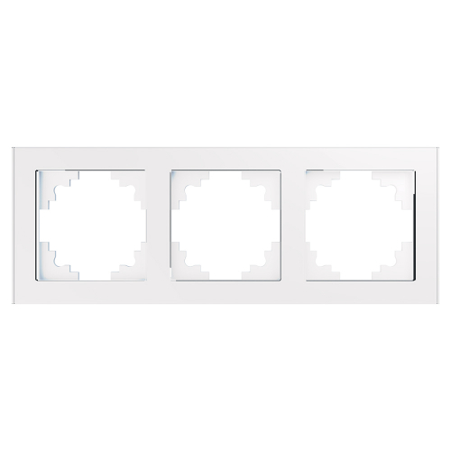 Рамка 3-местная, стекло, STEKKER, GFR00-7003-01, серия Катрин, белый 39256 в г. Санкт-Петербург 
