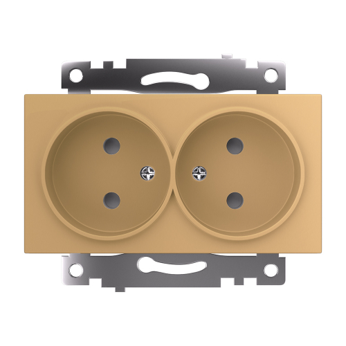 GLS10-7113-08 Розетка 2-местная с защитной шторкой (механизм) б/з, 250В, 10А, серия Катрин, золото 49225 в г. Санкт-Петербург 