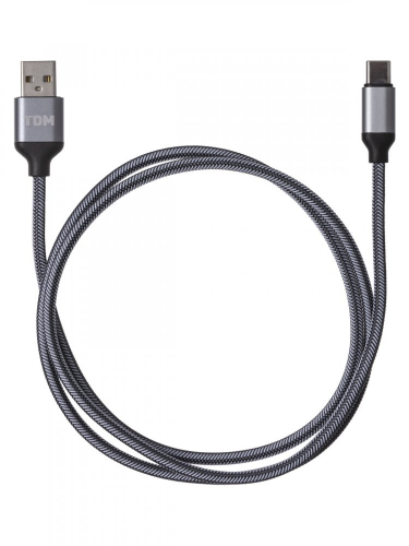 SQ1810-0311 Дата-кабель, ДК 11, USB - USB Type-C, 1 м, тканевая оплетка, серый, TDM