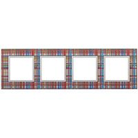 Б0034523 Рамка 4-м 14-5104-00 стекло Elegance прозрачный+бел. ЭРА 