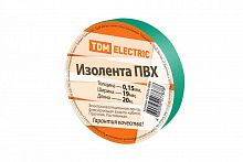 SQ0526-0004 Изолента ПВХ 0.15х19мм Зеленая 20м TDM
