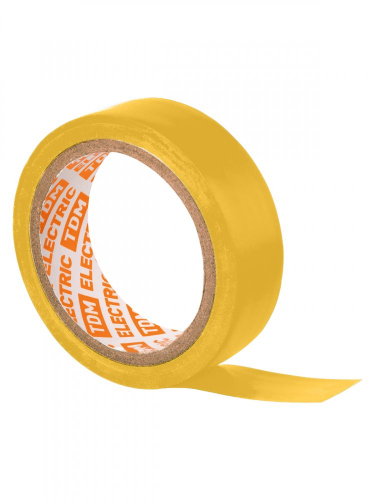 SQ0526-0072 Изолента ПВХ 0.13х15мм Желтая 5м TDM