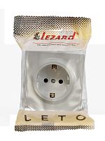 752-0300-122B Розетка 1-м ОП LETO с заземл. ПБТ крем LEZARD 