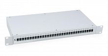 7935c Кросс бокс оптический FO-19-32SC 19дюйм на 32 SC LC duplex со сплайс-кассетой и КДЗС без пигтейлов и проходных адаптеров Cabeus 