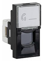 АДЛ 13-903-Ч Розетка модульная телефонная RJ-11 45х22.5мм черн. Ruvinil 