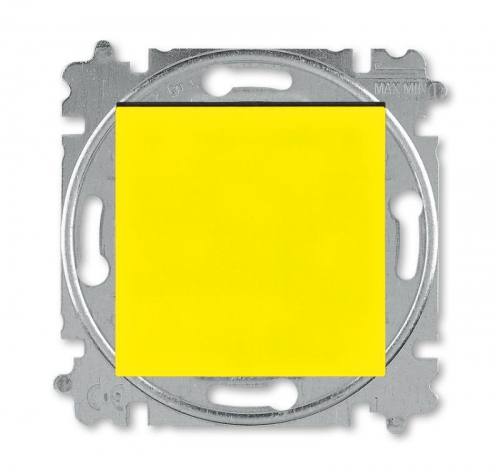 Выключатель кнопочный 1-кл. СП Levit IP20 желт./дым. черн. ABB 2CHH599145A6064