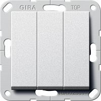 Gira S-55 Алюминий Выключатель Британский стандарт 3-х клавишный, вкл/откл. в г. Санкт-Петербург 