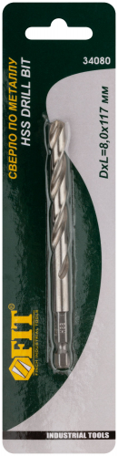 Сверло HSS по металлу,полированное, U-хвостовик под биту, инд.упаковка 8.0 мм в г. Санкт-Петербург  фото 3