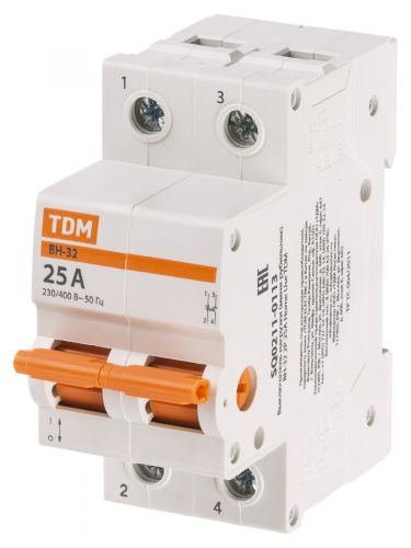 SQ0211-0113 Выключатель нагрузки (мини-рубильник) ВН-32 2P 25A Home Use TDM