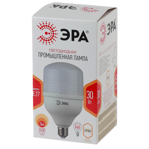 Лампа светодиодная ЭРА E27 30W 2700K матовая LED POWER T100-30W-2700-E27 Б0027002 в г. Санкт-Петербург  фото 4