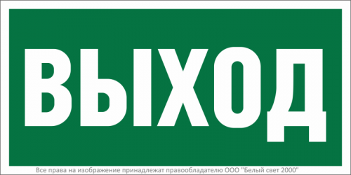 a15041 Знак безопасности BL-2010B.E22 "Выход" Белый свет 